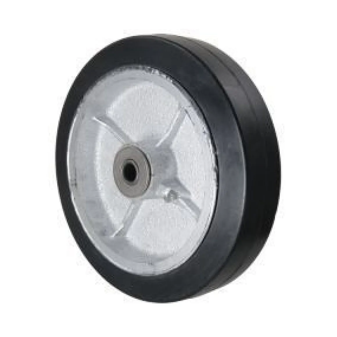 8" Rubber on Iron Wheel