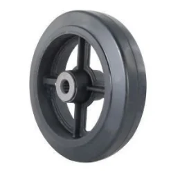 8" Rubber on Iron Wheel