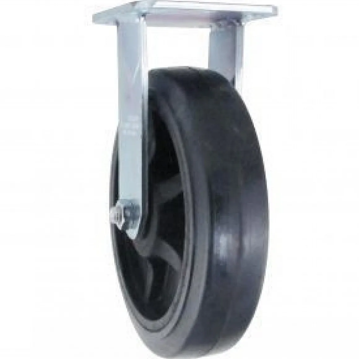 8" Rubber on Nylon Rigid Caster