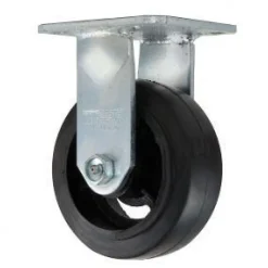 5" Rubber on Steel Rigid Caster