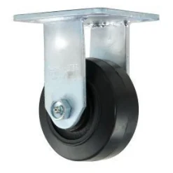 4" Rubber on Steel Rigid Caster