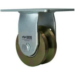 4" Solid Steel V-Groove Rigid Caster