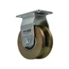 4" Solid Steel V-Groove Rigid Caster