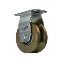 4" Solid Steel V-Groove Rigid Caster