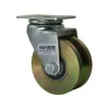 4" Solid Steel V-Groove Swivel Caster