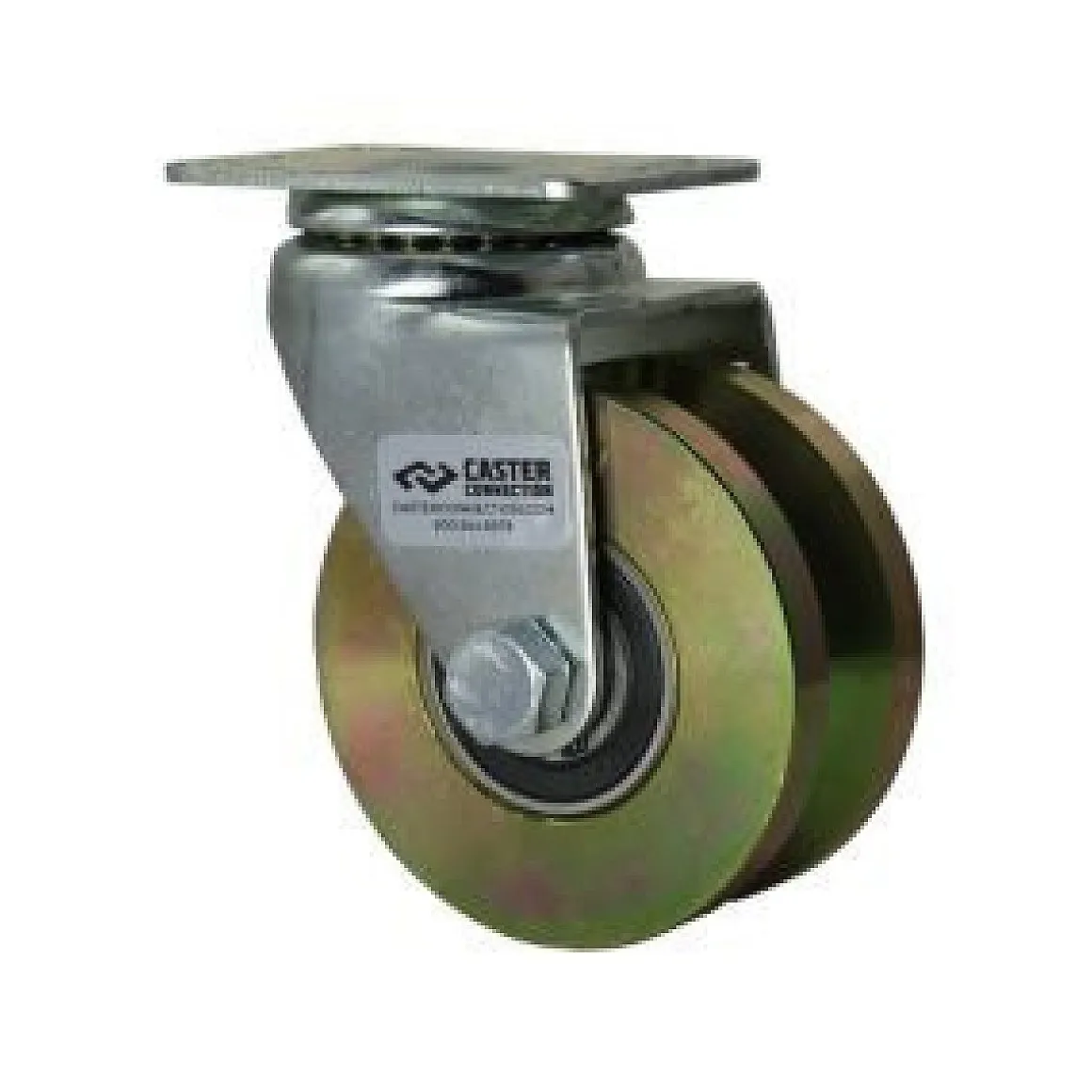 4" Solid Steel V-Groove Swivel Caster