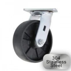 6" Stainless Steel Glass-Filled Nylon Swivel Caster