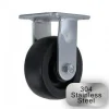 5" Stainless Steel Polyolefin Rigid Caster