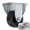 3" Stainless Steel Polyolefin Rigid Caster