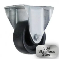 3" Stainless Steel Polyolefin Rigid Caster