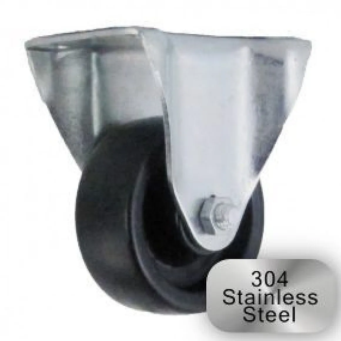 3" Stainless Steel Polyolefin Rigid Caster