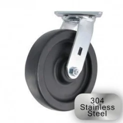8" Stainless Steel Polyolefin Swivel Caster