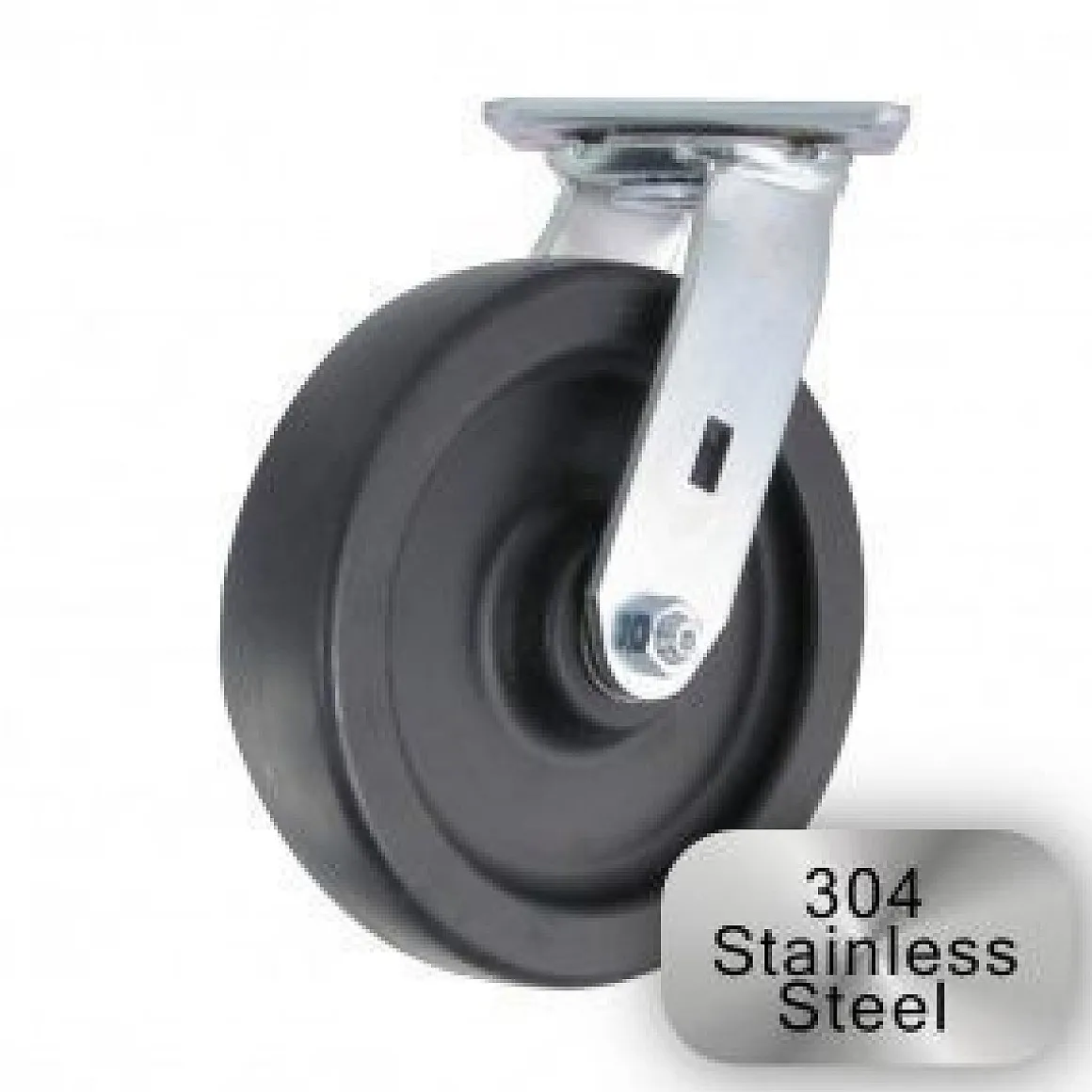 8" Stainless Steel Polyolefin Swivel Caster