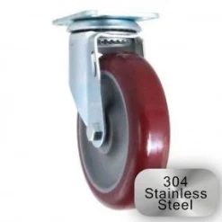 5" Stainless Steel Polyurethane Swivel Caster