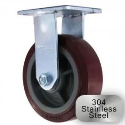 6" Stainless Steel Polyurethane Rigid Caster