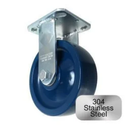 6" Stainless Steel Solid Polyurethane Rigid Caster