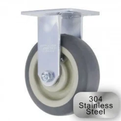 6" Stainless Steel Thermoplastic Rubber Rigid Caster