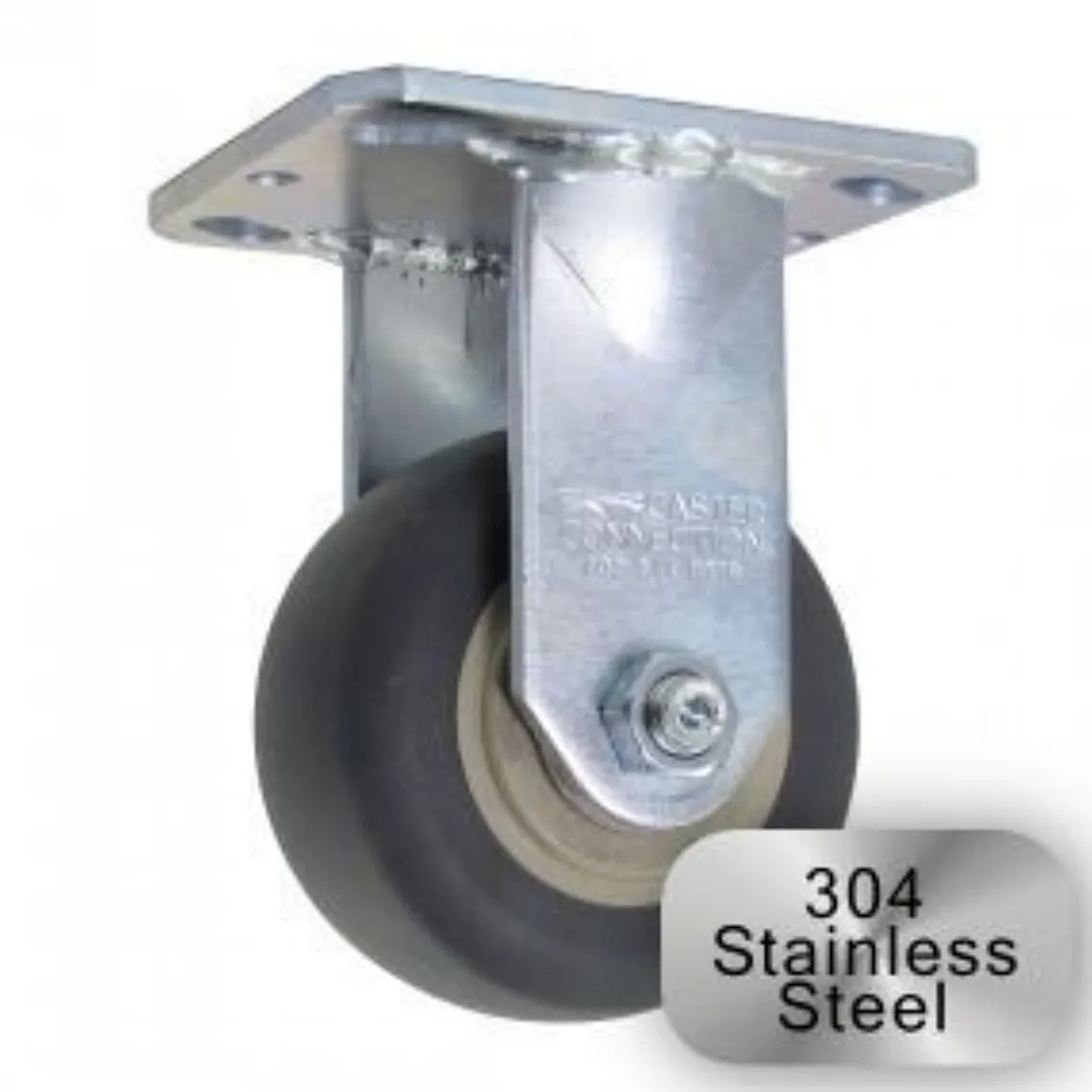 4" Stainless Steel Thermoplastic Rubber Rigid Caster
