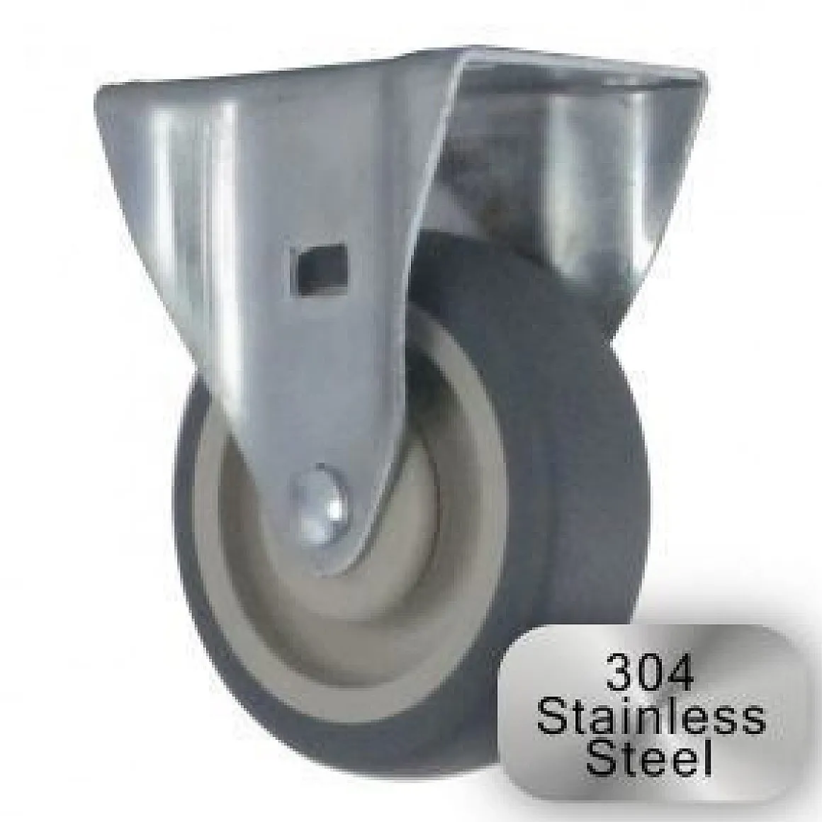 4" Stainless Steel Thermoplastic Rubber Rigid Caster