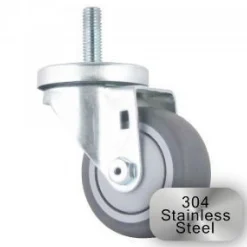 3" Stainless Steel Thermoplastic Rubber Swivel Caster