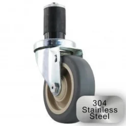 4" Stainless Steel Thermoplastic Rubber Swivel Caster