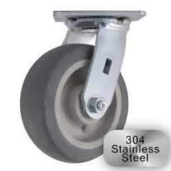 6" Stainless Steel Thermoplastic Rubber Swivel Caster