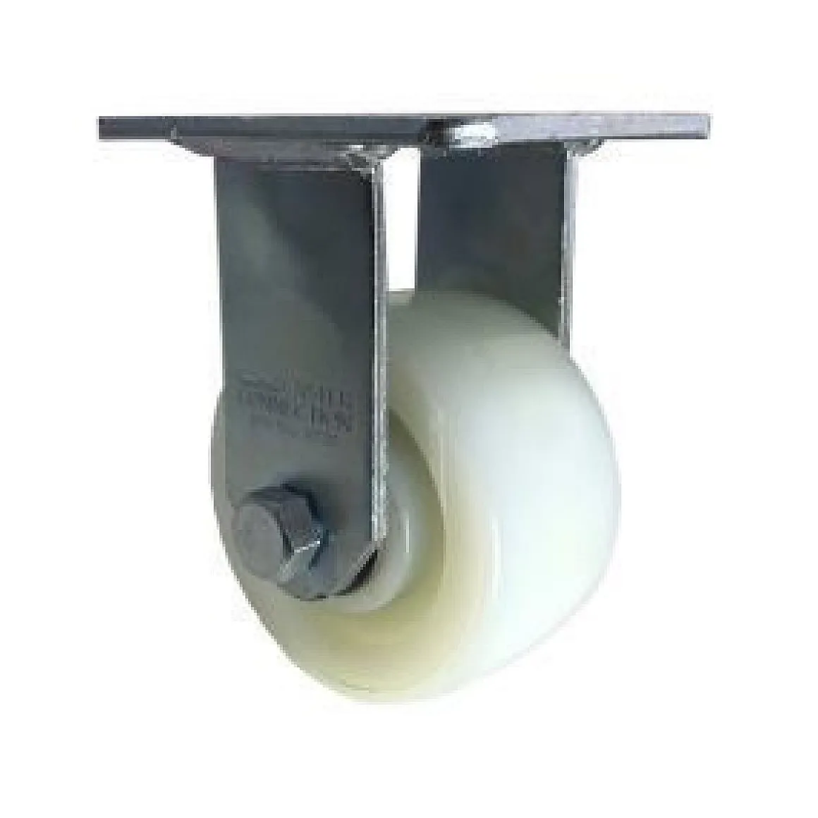 4" White Nylon Rigid Caster