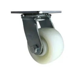 4" White Nylon Swivel Caster