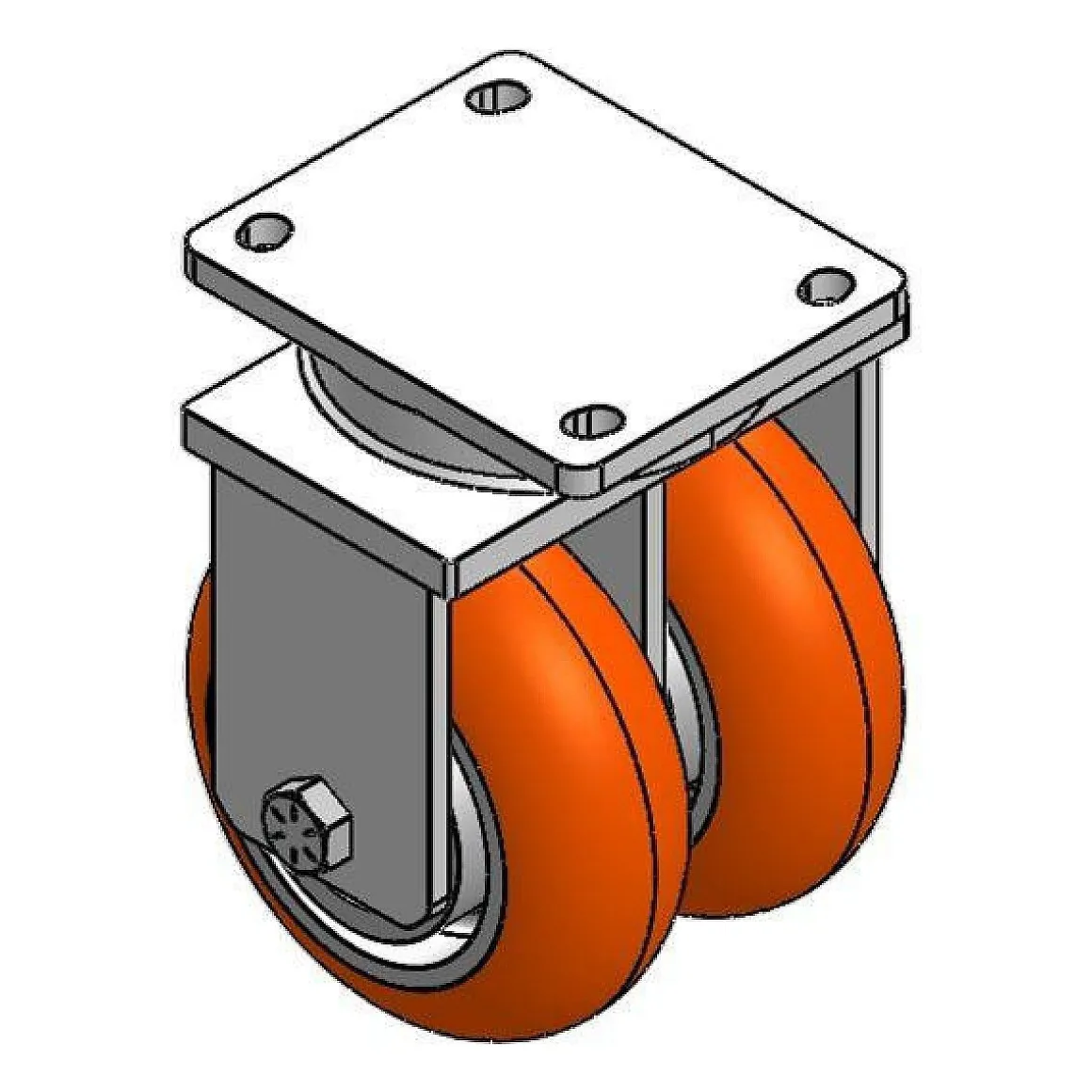 8" X 3" CC APEX HD DUAL-WHEEL RIGID CASTER 10-7/8 OVERALL HEIGHT