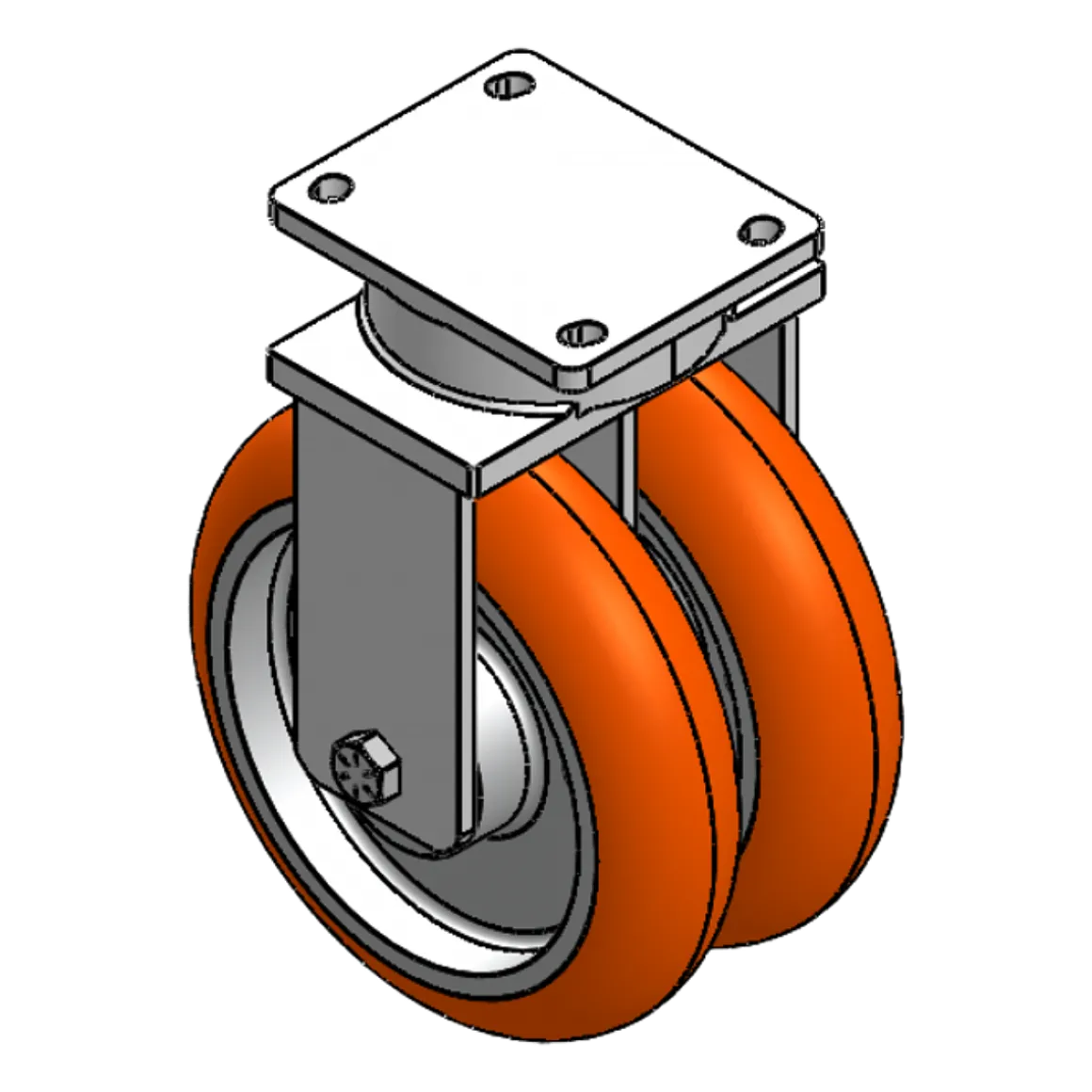 12" X 3" CC APEX HD DUAL-WHEEL RIGID CASTER TOP PLATE 6-1/4"-7-1/2"