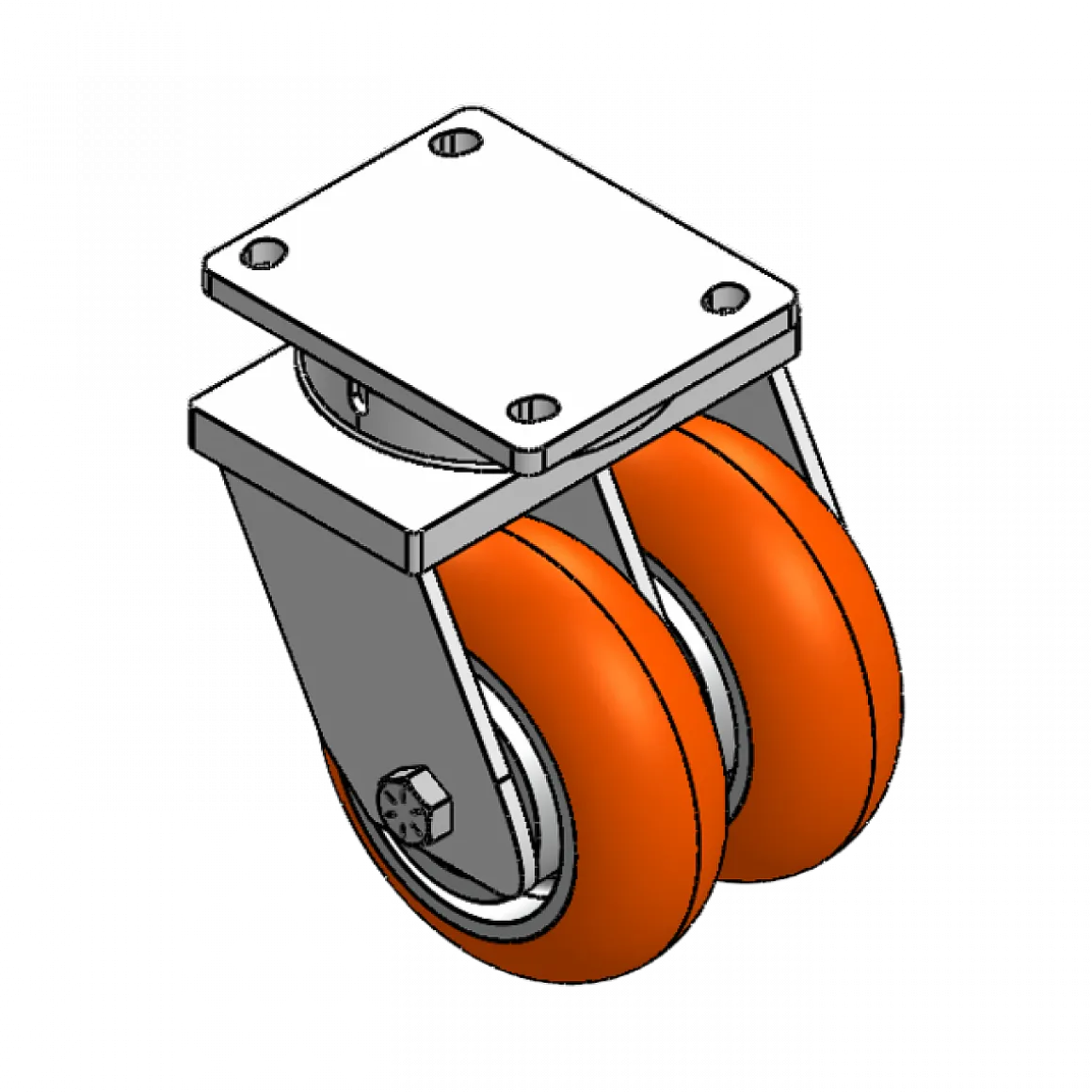 8" X 3" CC APEX HD DUAL-WHEEL SWIVEL CASTER 10-7/8" OVERALL HEIGHT