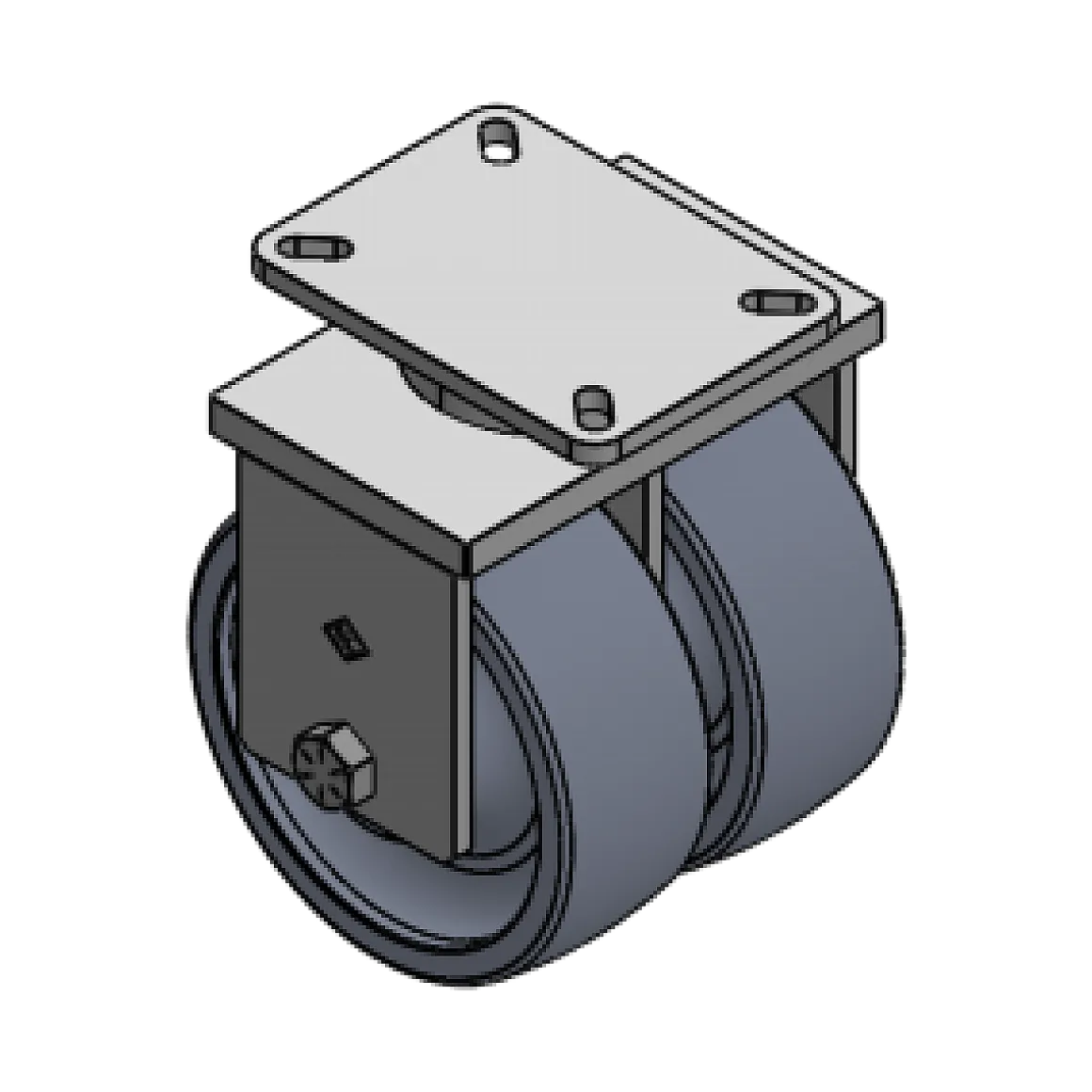 8" X 3" CC NYLEX DUAL-WHEEL RIGID CASTER OVERALL HEIGHT 10-1/2"