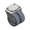 8" X 3" CC NYLEX DUAL-WHEEL SWIVEL CASTER OVERALL HEIGHT 10-1/2"