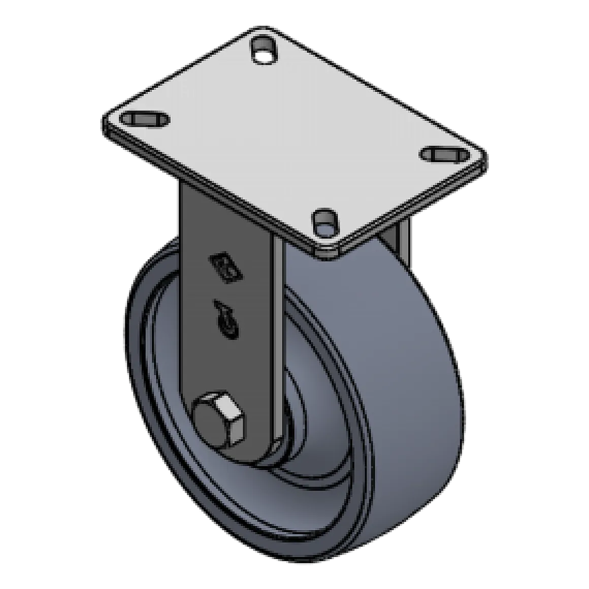 8" X 3" CC NYLEX RIGID CASTER OVERALL HEIGHT 10-1/2"