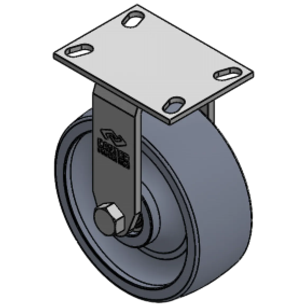 8" X 3" CC NYLEX RIGID CASTER OVERALL HEIGHT 10-1/8"