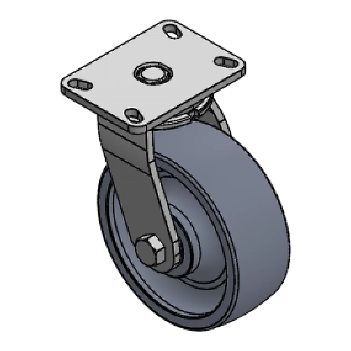8" X 3" CC NYLEX SWIVEL CASTER OVERALL HEIGHT 10-1/8"