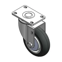 4 x 1-1/4 Gray Polyurethane on Aluminum Swivel Caster
